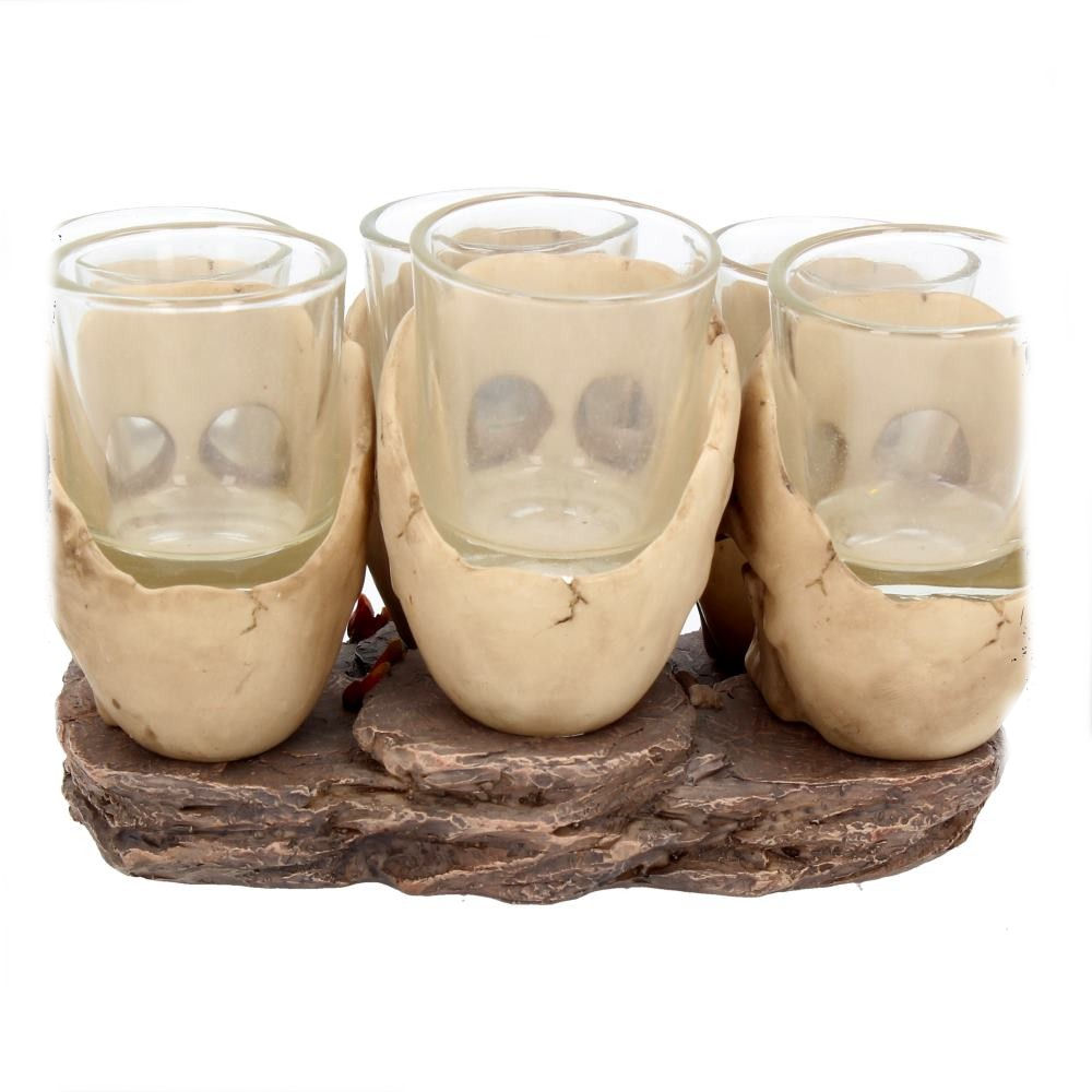 Nemesis Now - Six Shooter Skulls Shot glass - Cream